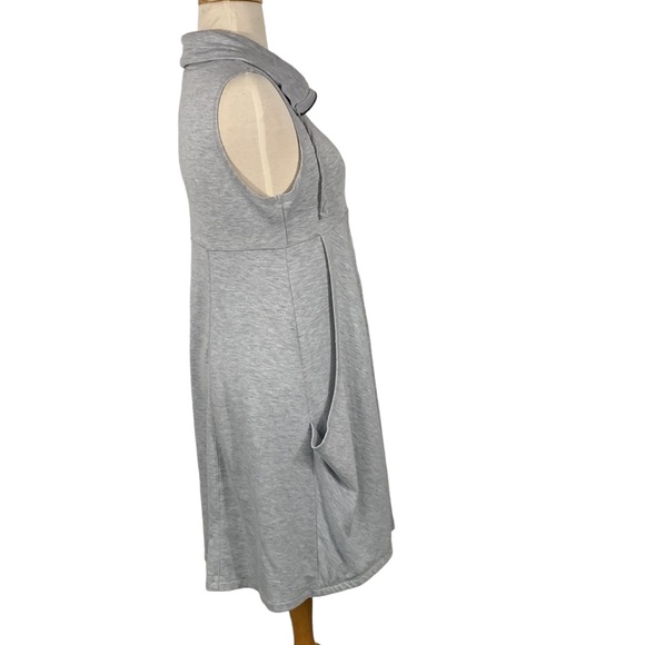 Dakini Grey Fabric Midi Dress Slouchy Pockets Sz M Zipper Neckline Sleev… - Picture 4 of 12